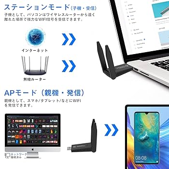 65インチWi-FiUSB Amazon | KIMWOOD wifi usb 1300Mbps USB 3.0 無線lan 子機 2.4G